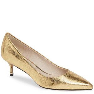 KENNETH COLE SHOES WOMEN'S YELLOW GOLD RILEY PUMP Kitten Dress Heels